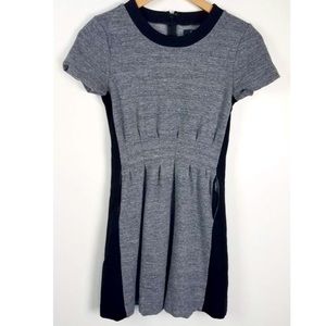 Madewell dress sz 6, black grey pleated dress with pockets